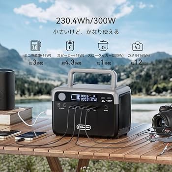 Amazon.co.jp: FlashFish ポータブル電源 230Wh/300W 100Wソーラー